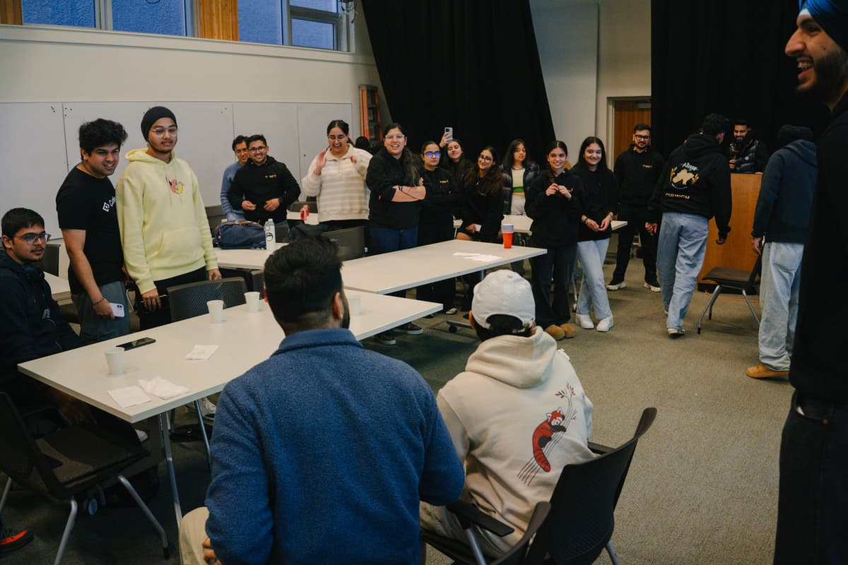 Group of people playing games at the kickoff social